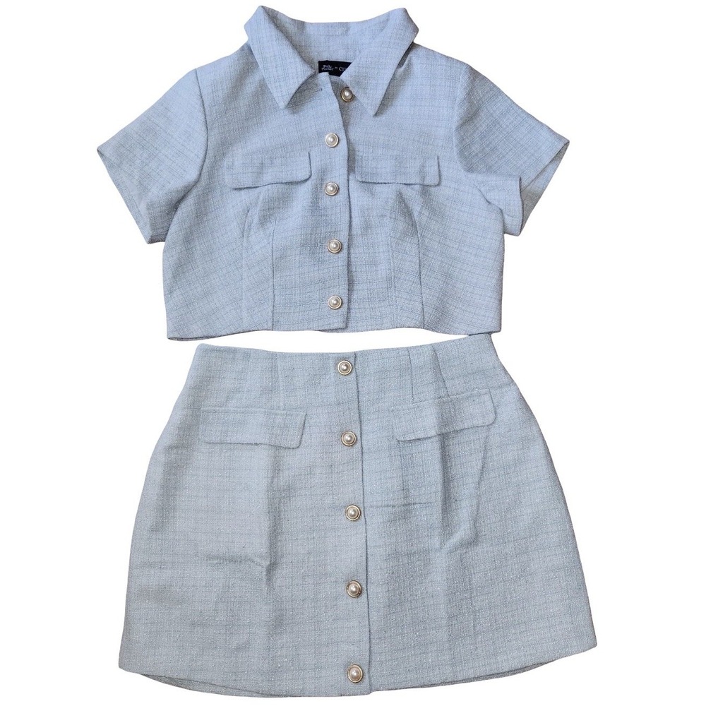 Cider x Polly Pocket On The Go With Polly Jacket Skirt Set in Sky Blue 4X